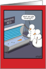Snowman Tanning Bed card