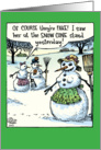 Snowman Fake Boobs card