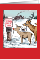 Electric Reindeer Parking at Charging Station card