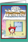 Long Night Santa Falls from Rooftop Christmas Joke Paper Card