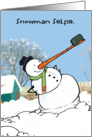 Snowman Selfie Christmas Joke Paper Card