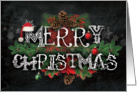 Christmas Chalk and Poinsettias Christmas card