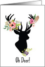 Oh Deer - Featuring Images of Silhouetted Deer with Floral Antlers card