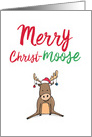 Merry Christmoose It Was The Pun Before Christmas - Moose with Doodled Punny Sayings card