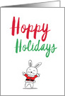 Hoppy Holidays It Was The Pun Before Christmas Bunny with Doodled Punny Saying card