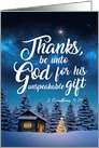 Christmas Quotes 2 Cor 9:15 with Biblical Holiday Words For the Soul card