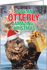 Otterly Amazing Christmas Featuring An Otter In the Holiday Spirit card