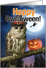 Happy Owl-oween: Hysterical Halloween Greeting Card Featuring an Owl card