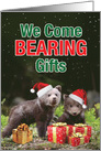 Bearing Gifts Humorous Card Featuring Wildlife In The Holiday Spirit card