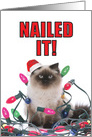 Nailed It Hysterical Christmas Card Featuring A Tangled Animal card