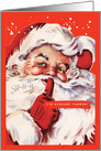 Tanked Santa Humorous Christmas Card Showing Vintage Santa Advert card