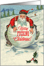 Santa Snowball Hysterical Christmas Card With Vintage Advertisement card