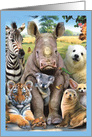 Here’s Looking At Zoo Get Well Greeting Card From All of Us card