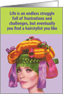 Hair Stylist Funny Thank You Card Showing a Fabulous Lady card