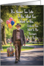 Birthday Never Too Late Elderly Man with Balloons You’re Screwed Humor card