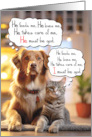 Dog and Cat Pet Animal Lover God Humorous Birthday card