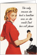 Landline Find Cellphone Birthday Card