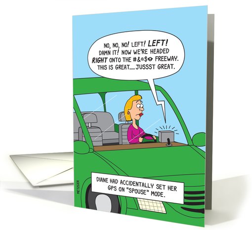 GPS Spouse Mode Funny Birthday card (1089988)