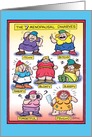 Menopausal Dwarves Adult Humor Birthday Card