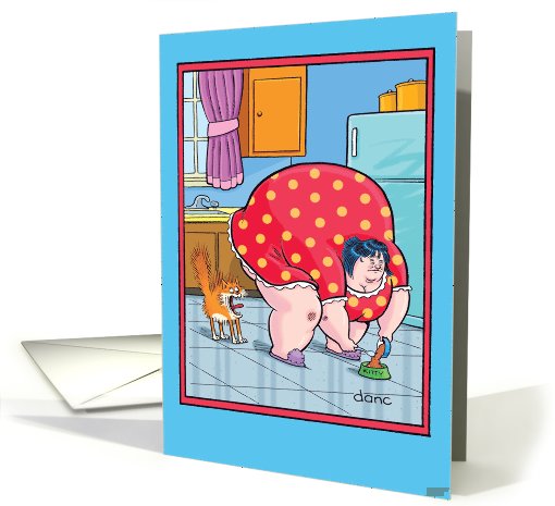 Cat View Humor Birthday card (1090008)