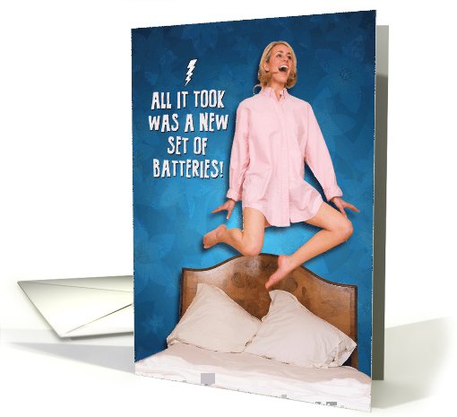 New Batteries for Her Adult Funny Birthday card (1090046)