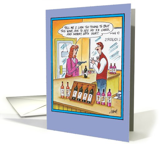 Too Young to Buy Wine Carded Humor Birthday card (1090078)