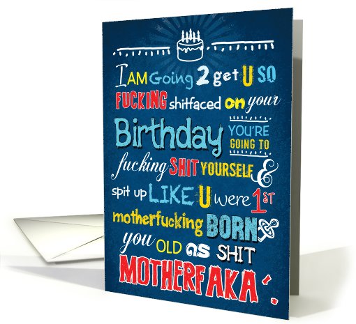 Fucking Shitfaced Adult Humor Birthday card (1090096)