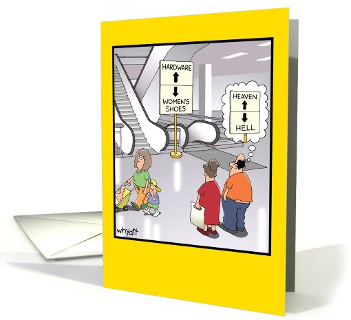Heaven / Hell Shopping Humor Birthday card (1090136)