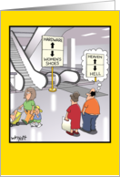 Heaven / Hell Shopping Humor Birthday Card