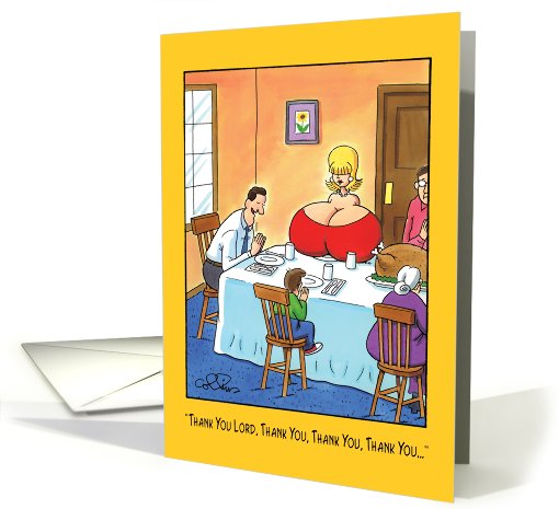 Thank You Lord Large Boob Adult Humor Birthday card (1090146)
