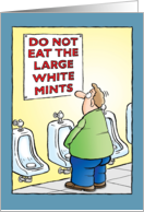 White Mints Urinal Humor Birthday Card