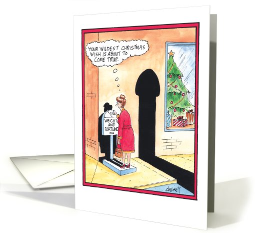 Wildest Christmas Wishes Penis Shadow Adult Humor Christmas card