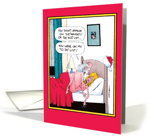 Santa's Sex To Do List Christmas Adult Humor card (1090166)