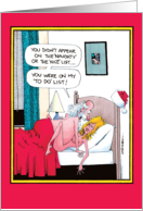 Santa’s Sex To Do List Christmas Adult Humor card