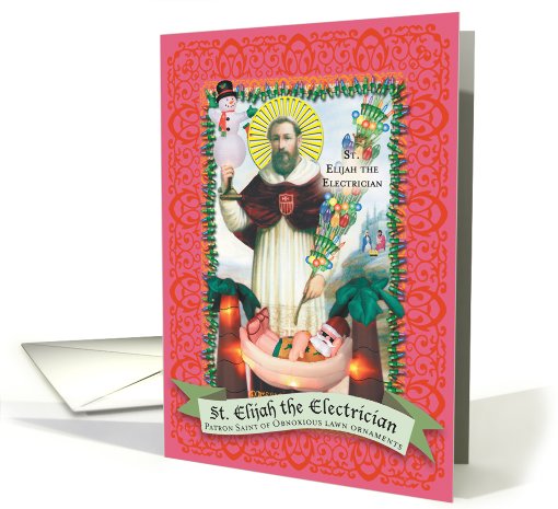 St. Elijah The Electrician Humor Christmas card (1090180)