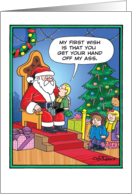 First Wish Perverted Santa Humor Christmas Card