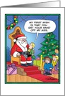 First Wish Perverted Santa Humor Christmas Card