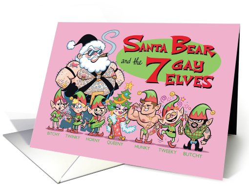 7 Gay Elves Humor Christmas Greeting card (1090198)