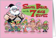 7 Gay Elves Humor Christmas Greeting card