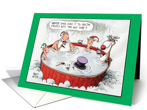 Invite Frosty Hot Tub Humor Christmas card (1090232)