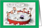 Invite Frosty Hot Tub Humor Christmas Card