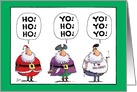 Yo Yo Yo Funny Santa Pirate and Jersey Boy Christmas Card