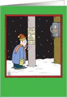In Case Of Emergency Tongue Frozen Pole Funny Christmas Card