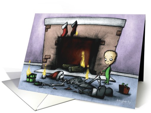 Fireplace Goth Humor Christmas card (1090250)