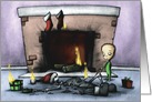 Fireplace Goth Humor Christmas Card