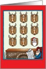 Heads Up Taxidermy Santa Funny Holiday Card