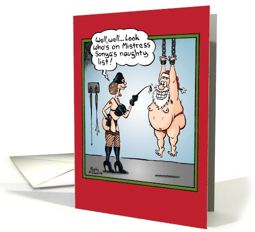 Mistress Sonia Whip Santa Sex Humor Holiday card (1090298)