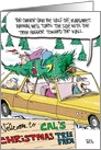 Tree Farm Tree Hugger Funny Christmas Card