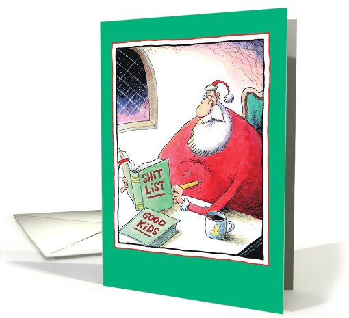 Santa's Shit List Funny Christmas card (1090312)