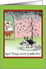 Dog Peed Tree Sacreligious Christmas Card